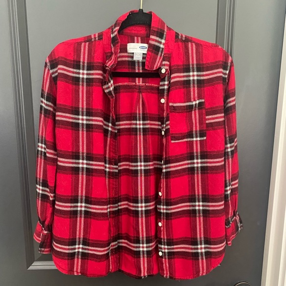 Old Navy Tops - Red Boyfriend Style Flannel | Brand: Old Navy